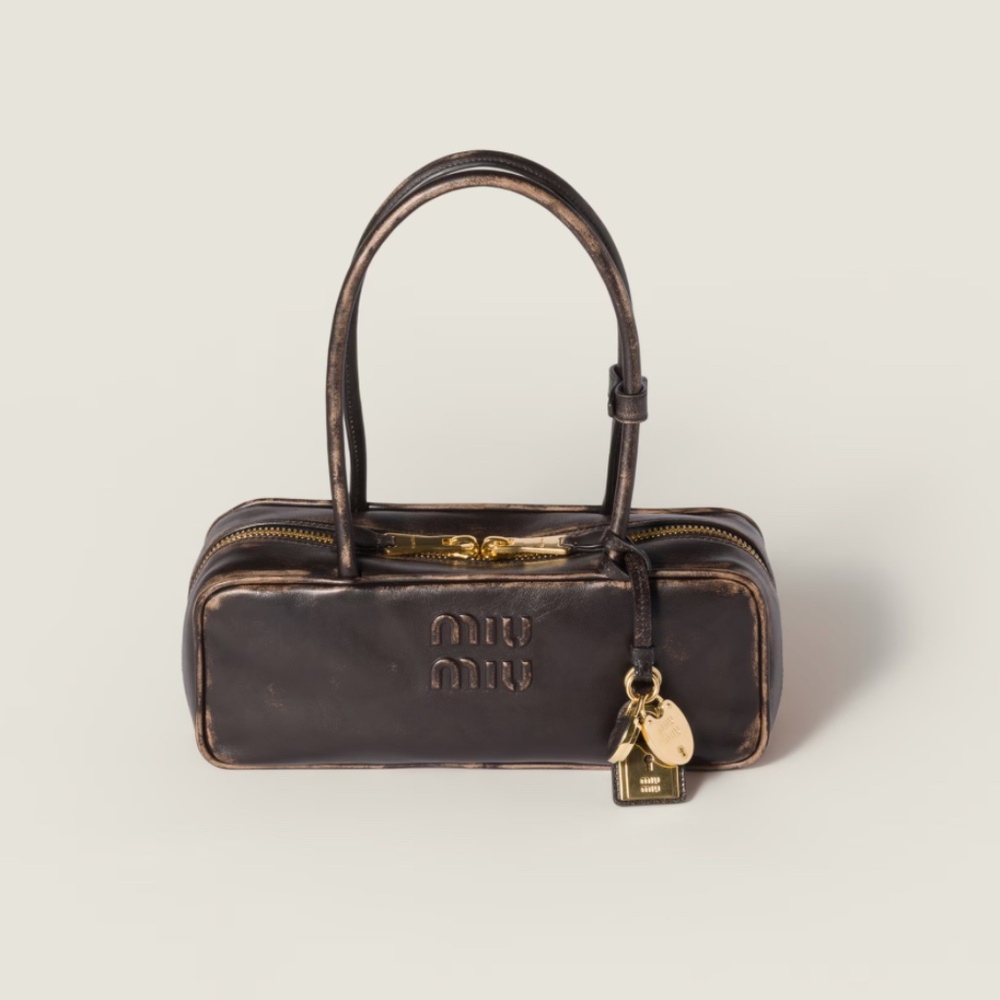Miu Miu Beau Small Nappa Leather bag Coffee Small